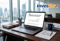 Memahami Price to Cash Flow (P/CF) Analisis fundamental saham menggunakan rasio Price to Cash Flow (P/CF) di meja kerja profesional dengan laptop dan catatan keuangan.